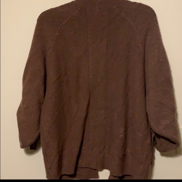 Lucky Brand Wool Blend Ruched Sleeve Cardigan - Picture 3 of 7
